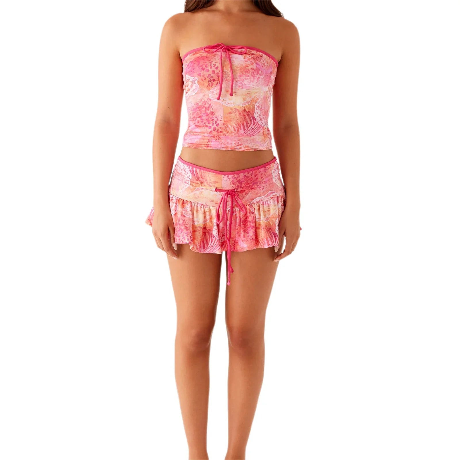 Women s Sexy Off Shoulder Crop Top and High Waist Skirt Set Outfit