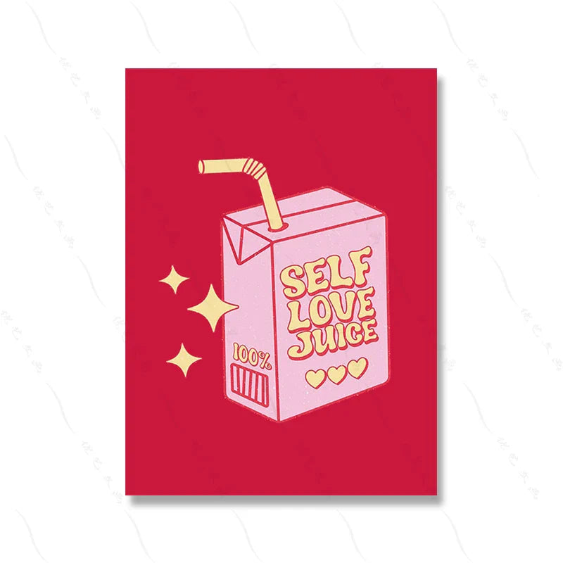 Pink Preppy Poster Print Dopamine Wall Art Pictures Danish Dorm Room Decor Colorful Canvas Painting Trendy Art Murals Decoration