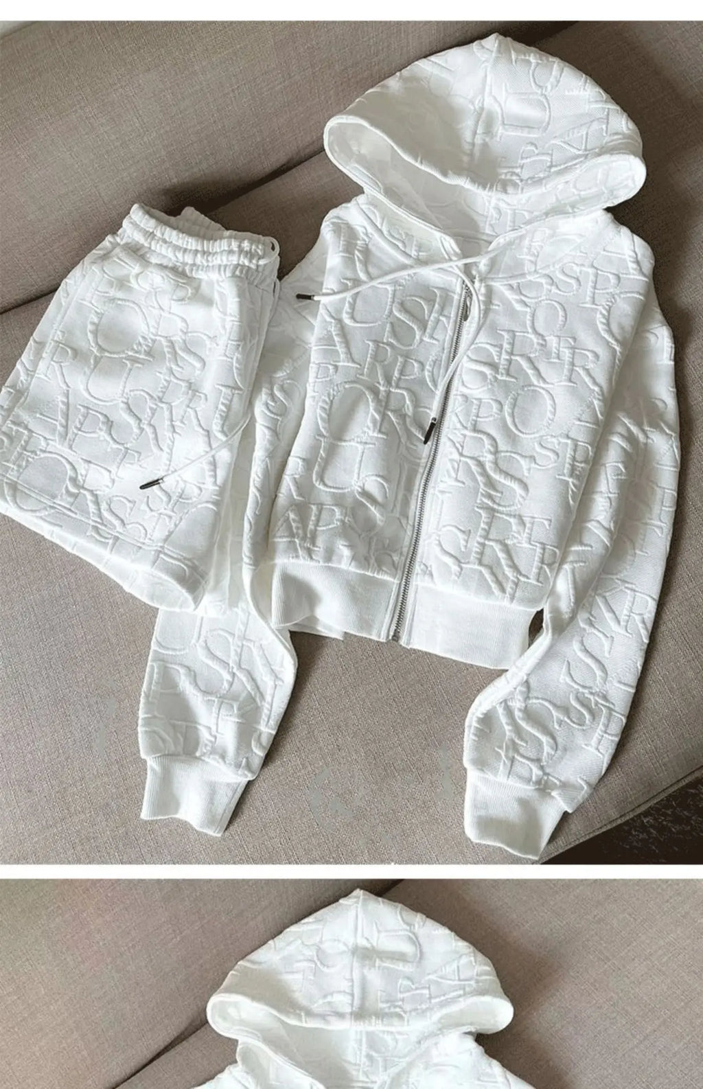 New Letter Printing Sets For Women 2 Pieces Zipper Long Sleeve Hooded And Drawstring Shorts Tracksuits Women's Suit Outfit