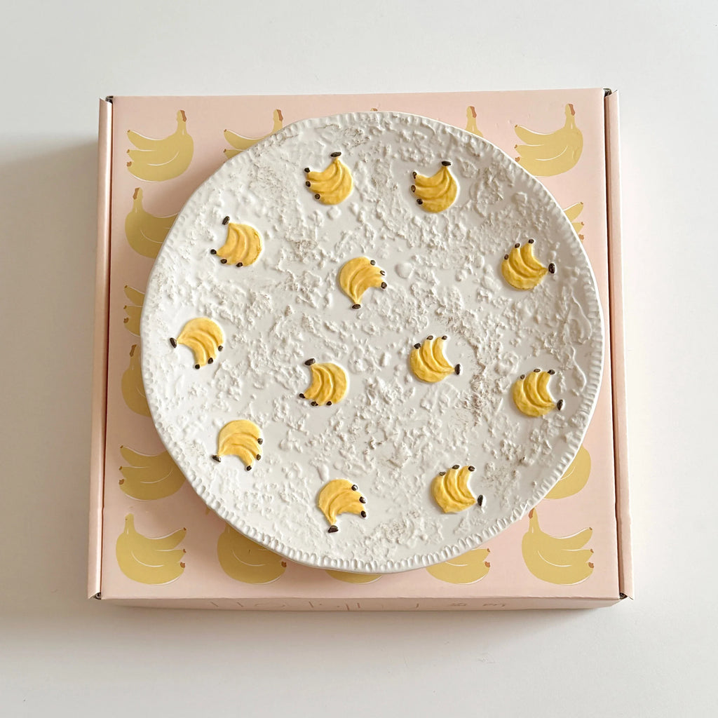 Luxury Ceramic Banana Pattern Round Cute Plates