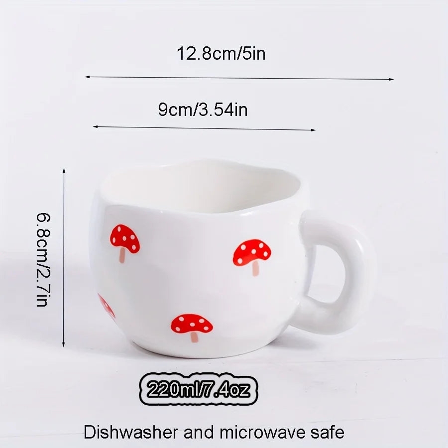 Cute Mushroom Hand-kneaded Ceramic Mug