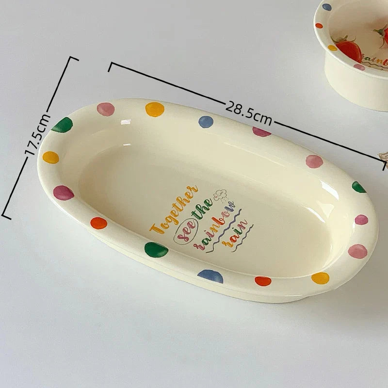 Colorful Dots Ceramic Porcelain m Tableware