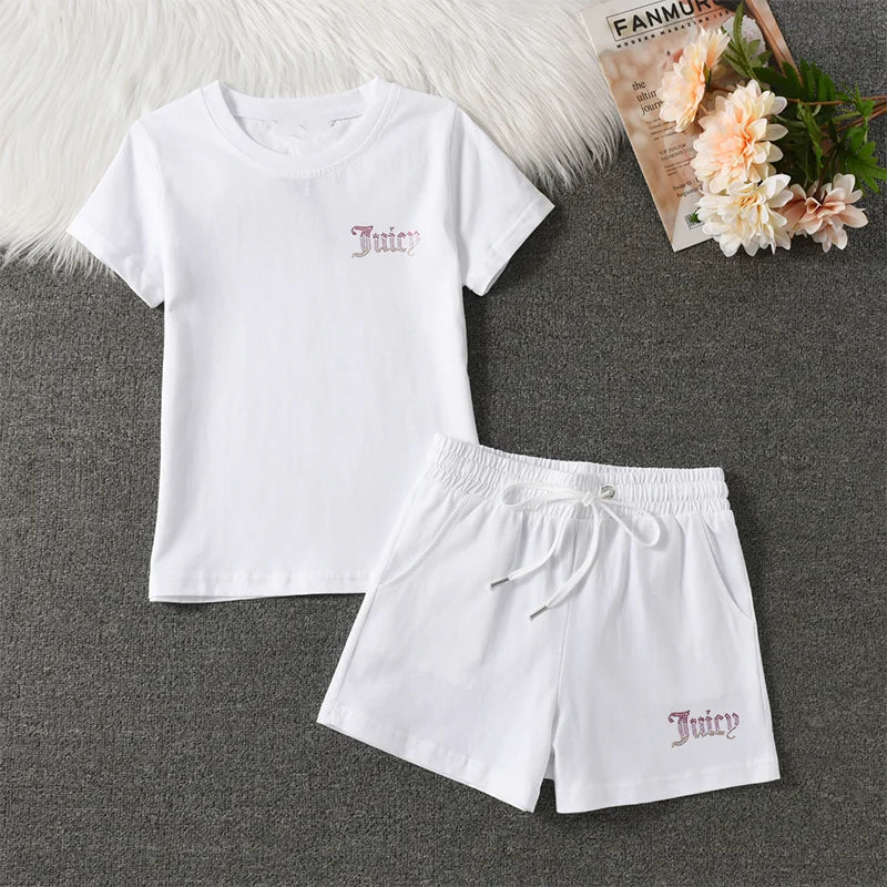 New Short Sleeved Yoga Suit Set, Women's Slim Fit Dress, Summer Casual Sports Two-piece Set