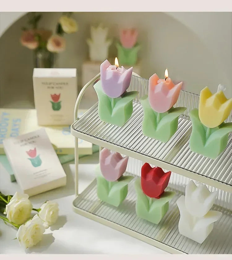 Tulip Aromatherapy Candle Fragrance Flower Shaped Candle Gift