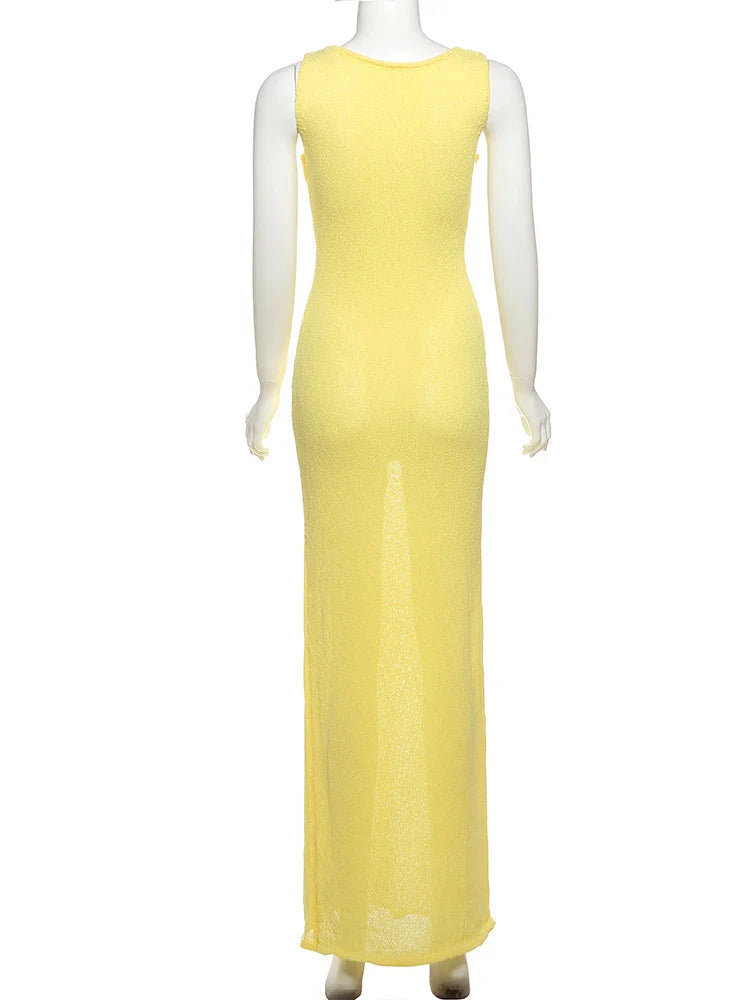 Knit Midi Pink Sweet Tanks Slim Dress