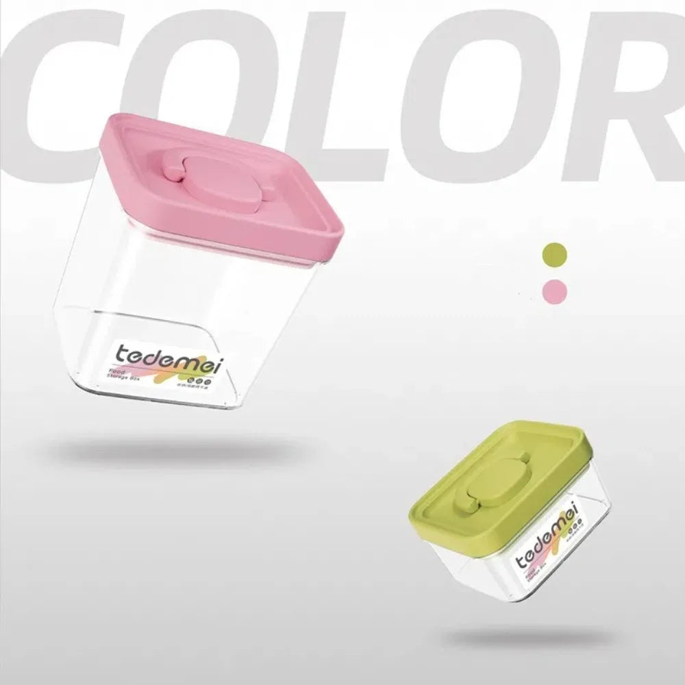 New With Lids Food Storage Box Large Capacity Moisture-proof Stackable with Handle Sealed Storage Pots Kitchen