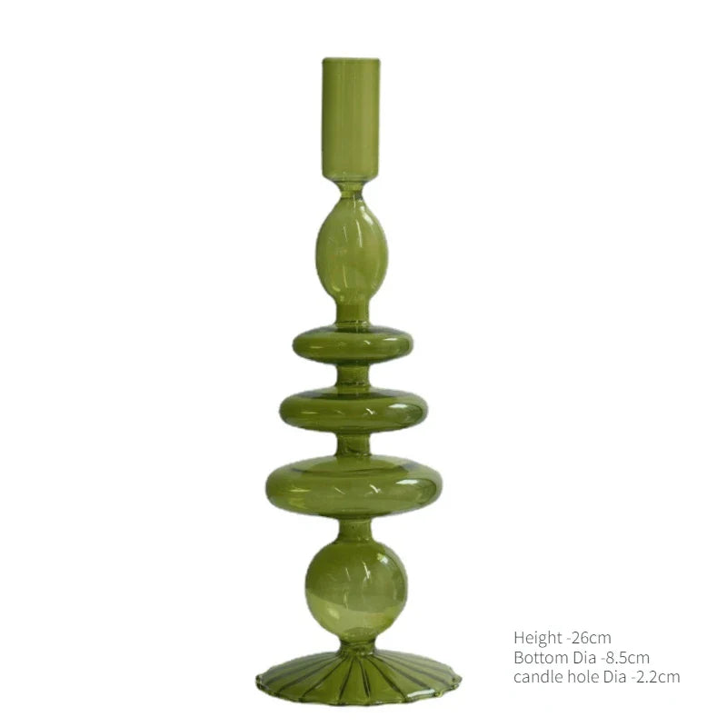 Taper Candle Holders Glass Candlesticks for Home Decoration Glass Vase