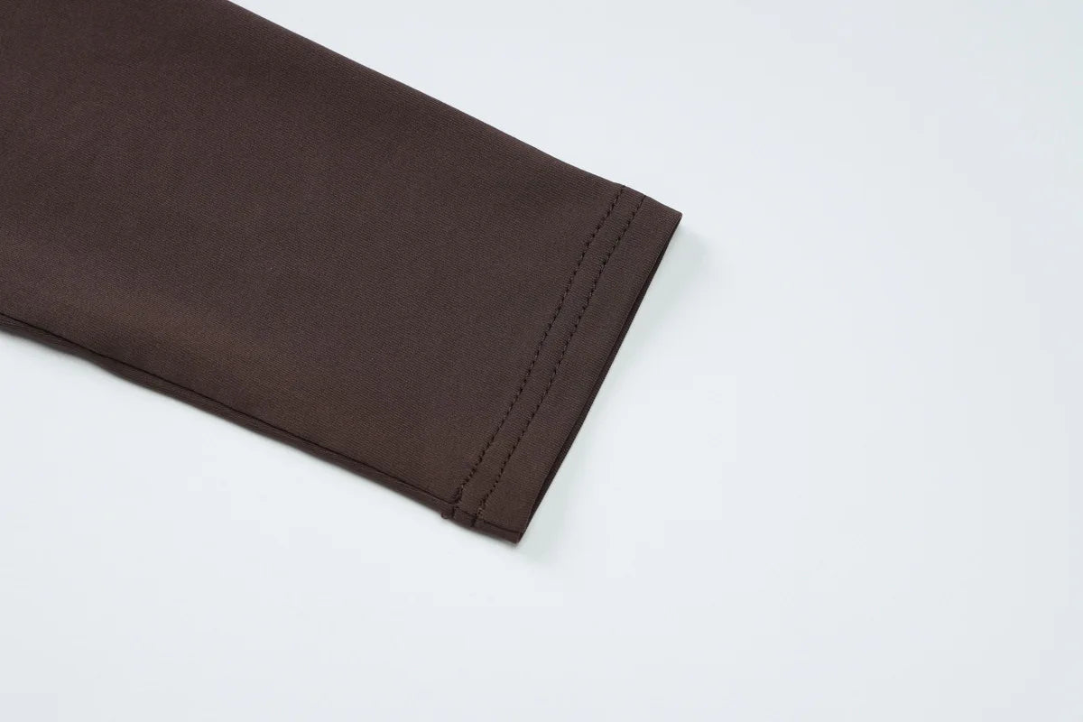 Pleated Bandage Long High Waist Slim Patchwork Long Sleeve Elegant Women's Maxi Dress