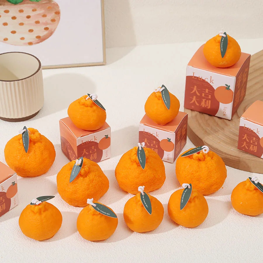 Orange Aromatherapy Candle Soy Wax Creative Gift Shooting Props Scene Decoration Ornament