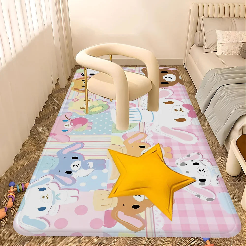 Sugarbunnies Anime Kawaii Entrance Door Mat Washable Non-Slip Living Room Sofa Chairs Area Mat Kitchen Welcome Doormat