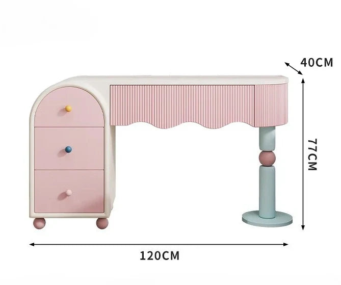 Pink Dresser, Bedroom Dresser, Cream Wind Solid Wood Integrated Chest Cabinet, Makeup Table, Storage Cabinet