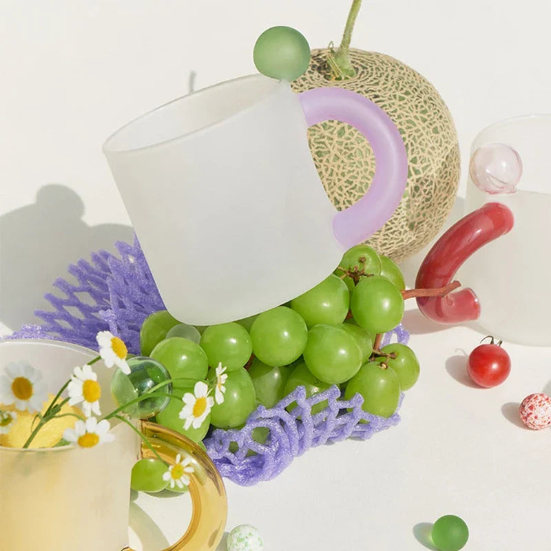 Handmade Mug Glass High Borosilicate for Tea And Milk Glass Cup with Handle Cute Elegant