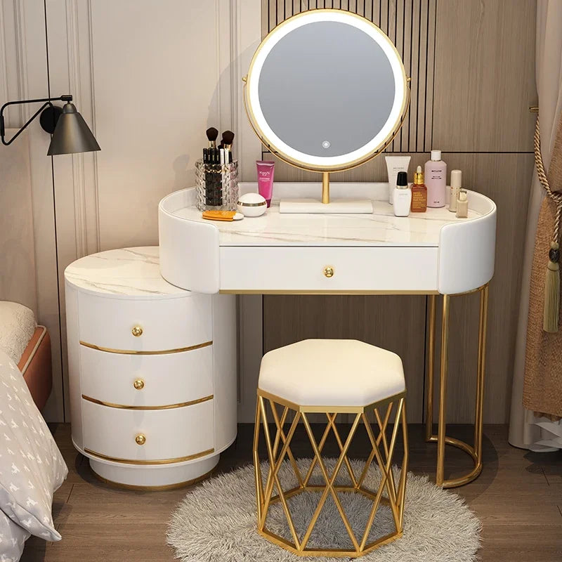 Vanity Table Women Luxury European Big Stool Study Dressing Table Organizer Home Furniture