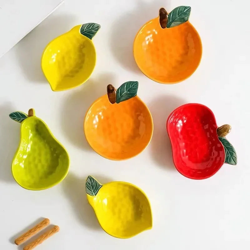 Fruit Shape Sauce Dish Ceramic Seasoning Dipping Bowl