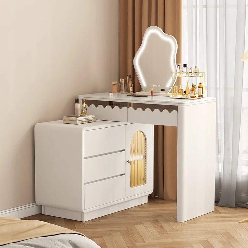 Modern Simple Makeup Table Household Bedroom Writing Desk Corner Desk Integrated Makeup Table