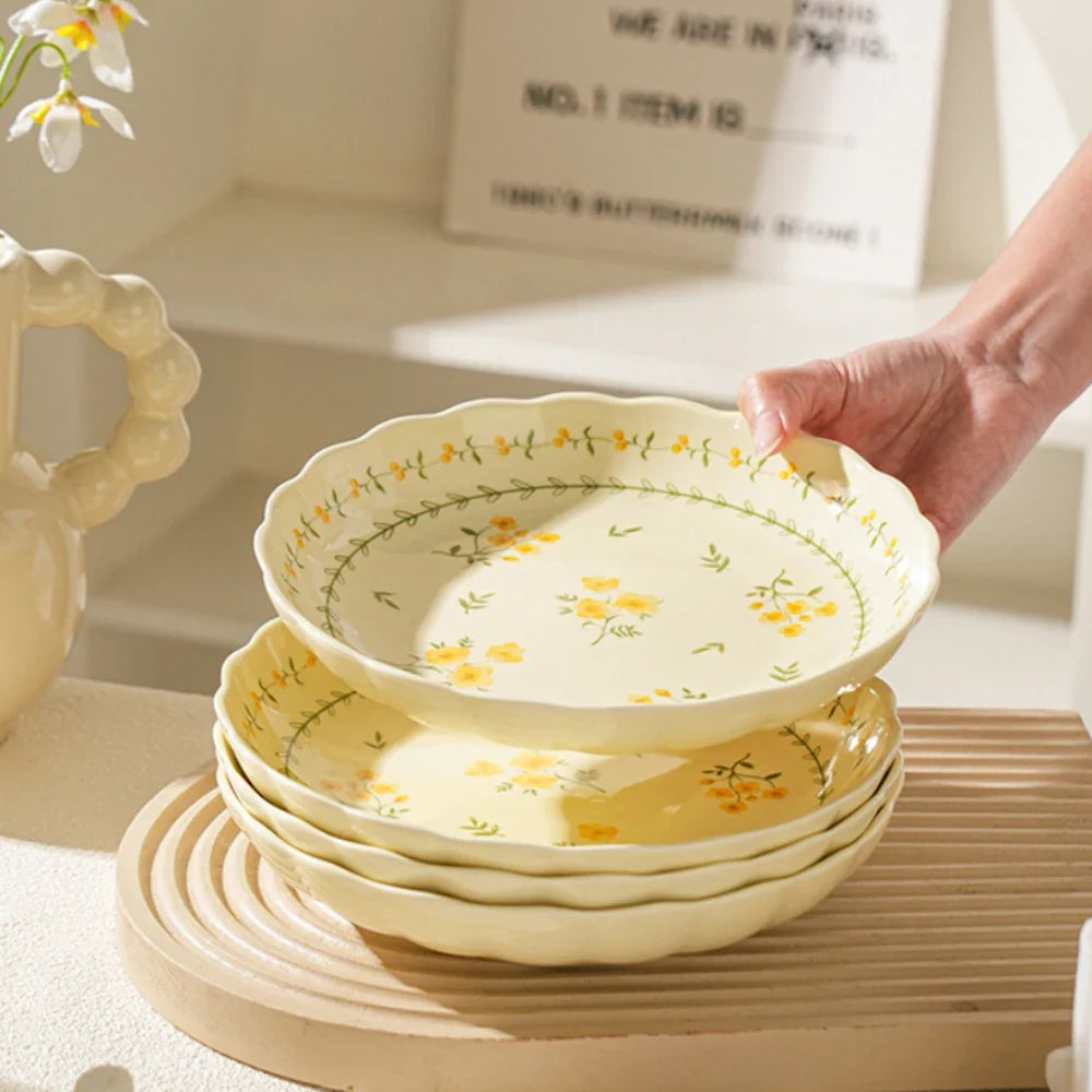 Porcelain Plate French Style Floral  Tableware