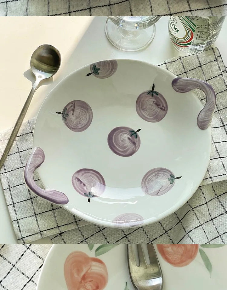 Cute Ceramic Handpaint Pattern Fruit Plate Salad Plate High Quality Plate