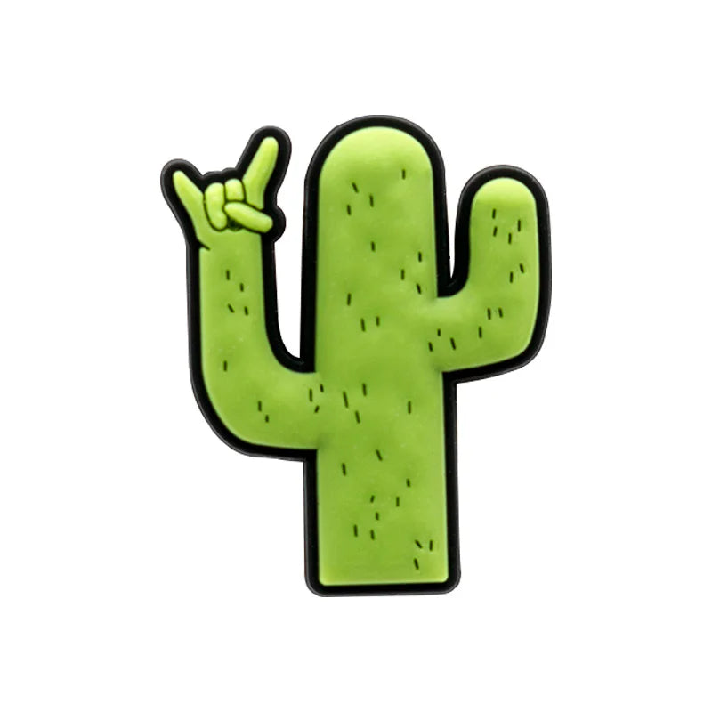 Plants Clog Charms Sunflower Mushroom Shoe Decoration Accessories Rosa Flower Shoe Charms Bamboo clips Jeans shoe buckle 1PCS