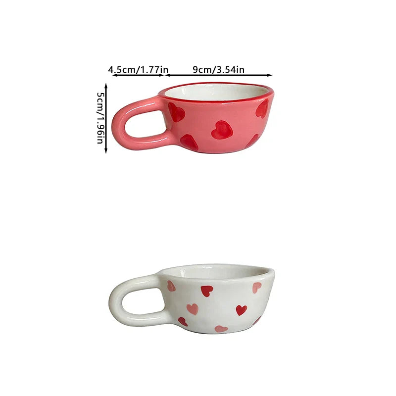 Love Ceramic Pair Cup, Creative Hand-Painted Ceramic Love Mug