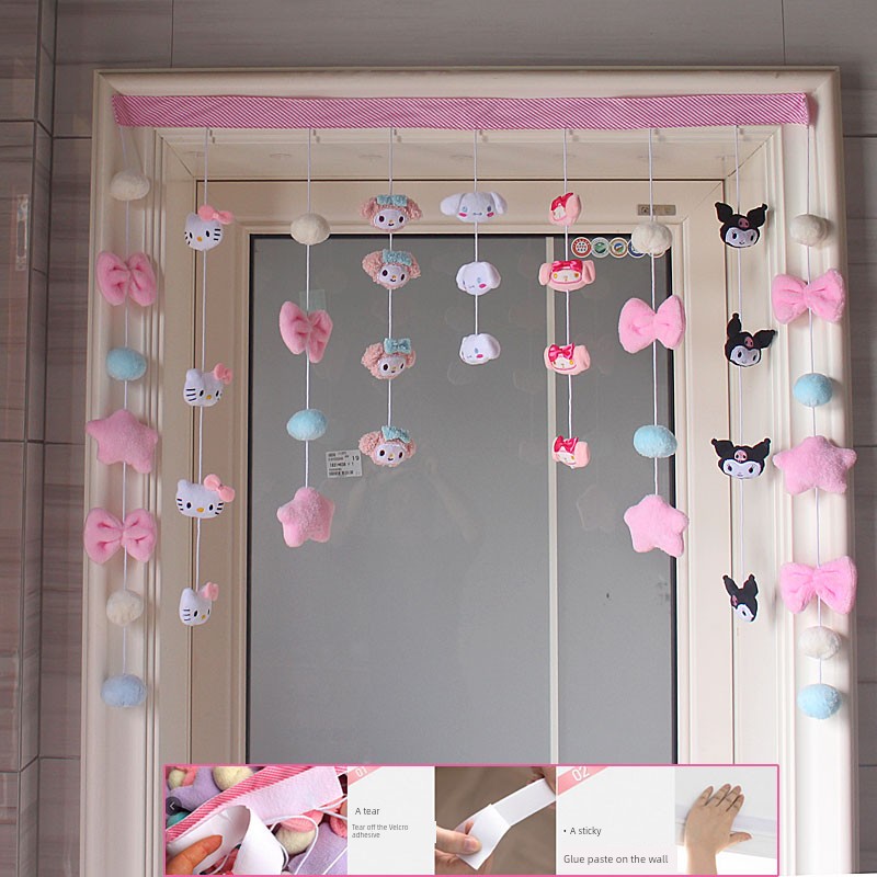 Punch-Free Melody Heart For Home Girl Hanging Curtain