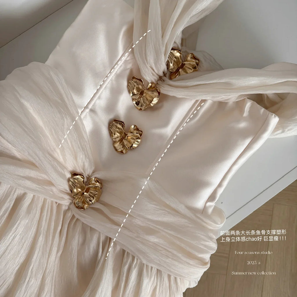 Women French Mini Old Money One-Piece Luxury Design Gown