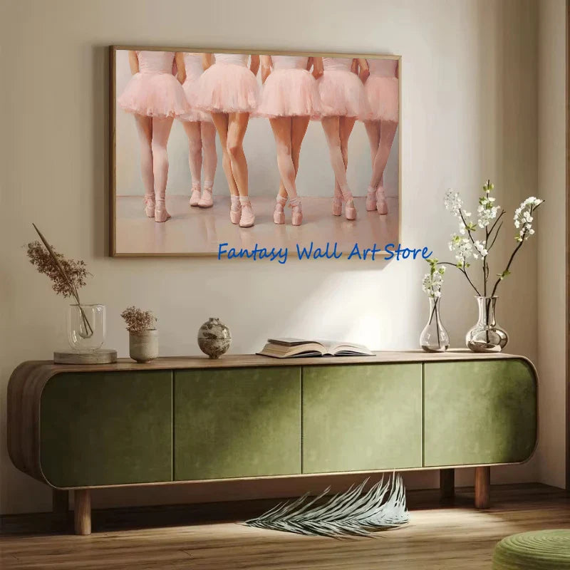 Pink Flower Cocktail Art Decor Canvas Printing Poster Pink Vintage Painting Aesthetic Wall Decor