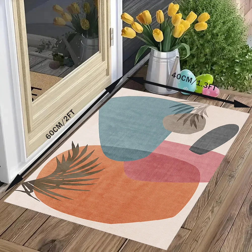 Daisy Pattern Bedroom Flannel Carpet Non-Slip Laundry Room Bedroom Kitchen Entryway Home Decoration