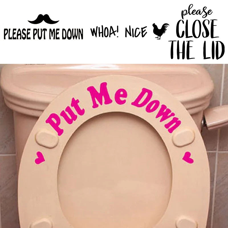 Toilet Seat Sign Vinyl Sticker Funny Decal Bathroom Decor