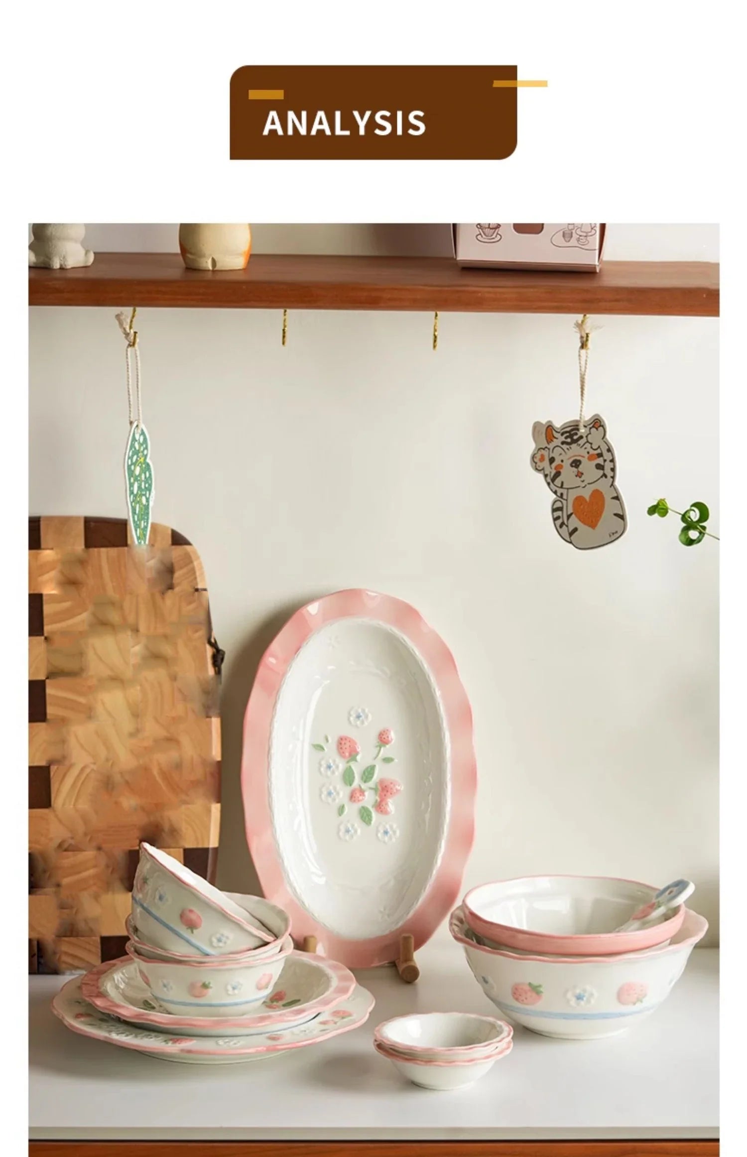 Cute Strawberry Ceramic Porcelain Tableware