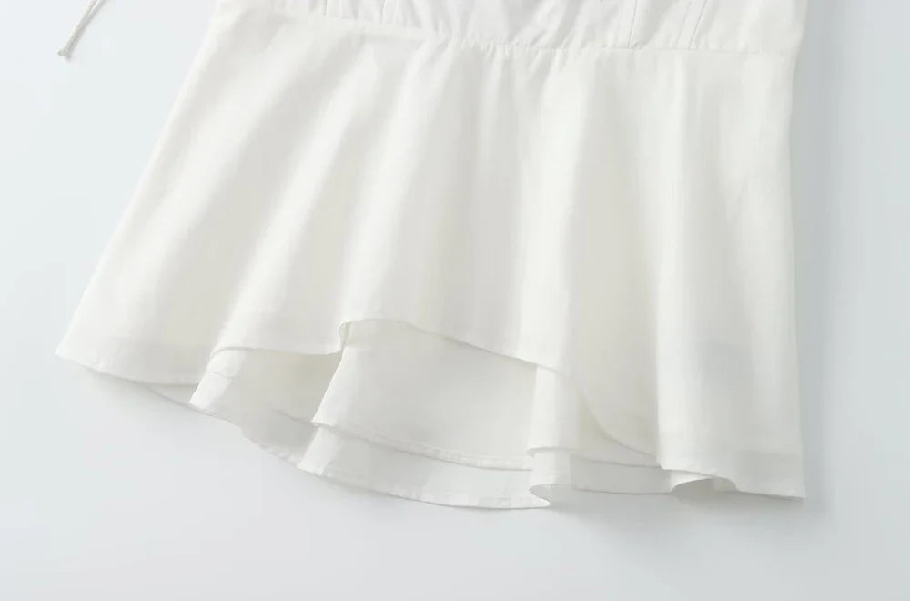 Lace String Asymmetric Bustier Tops for Women, Sweetheart Neck, Tied Thin Straps, Side Zipper, Female Camis, Sexy Fashion