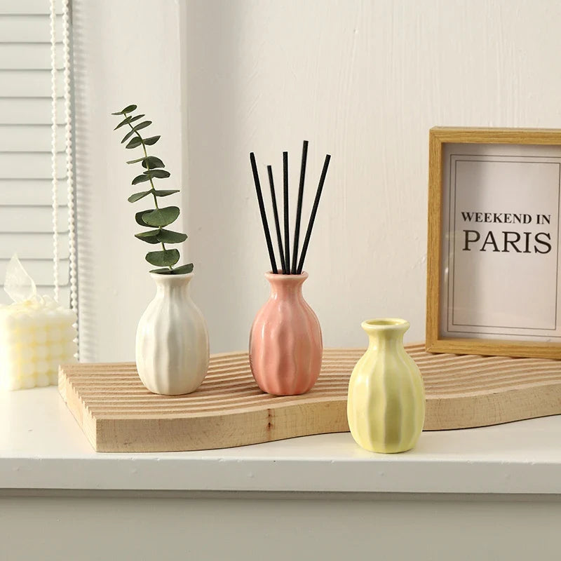 Mini Aesthetic Flower Vases Ceramics Vase Flower Arrangement - Flower Bottle Desktop Ceramic Plant Pot Home Decor