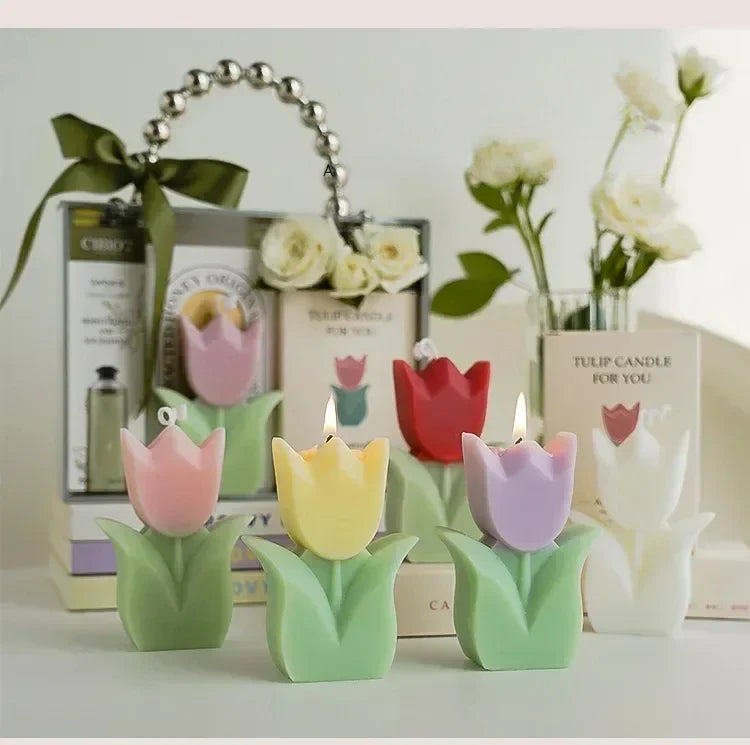 Tulip Aromatherapy Candle Fragrance Flower Shaped Candle Gift