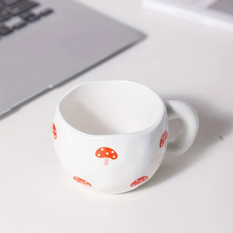 Cute Mushroom Hand-kneaded Ceramic Mug