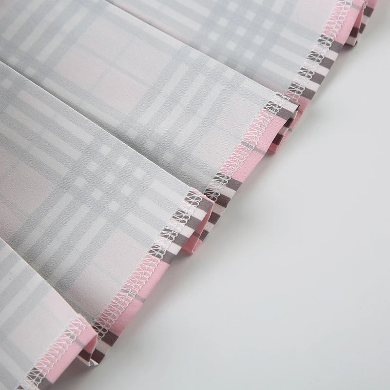 Cute  Preppy Style Chic Plaid Skirt - Buttons Cute Pleated Bottoms for Women Fashion Kawaii Mini Skirts