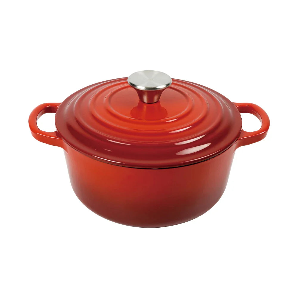 Red Enameled Dutch Oven Cast Iron Cookware Casserole Cooking Soup & Stock Pots And Pans Set