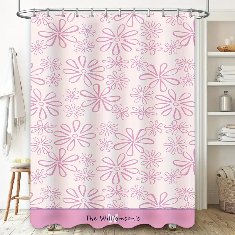 Pink Flower Shower Curtain