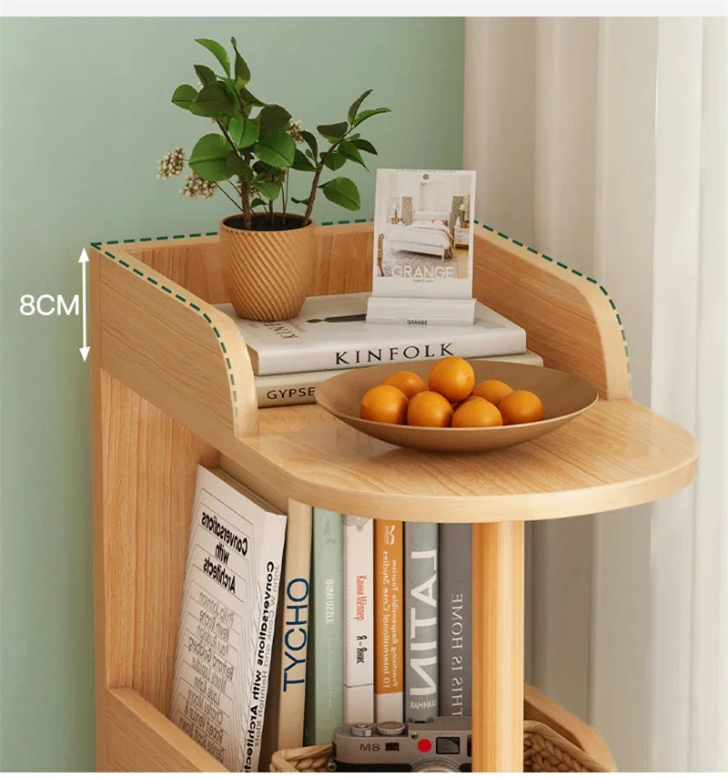 Side Table Ultra Narrow Book Shelf Creative Shelves Sofa Side Rack Bookcase