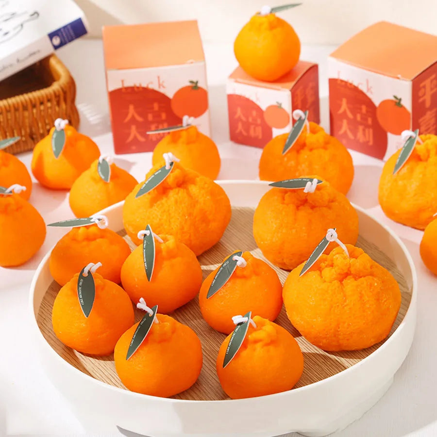 Orange Aromatherapy Candle Soy Wax Creative Gift Shooting Props Scene Decoration Ornament