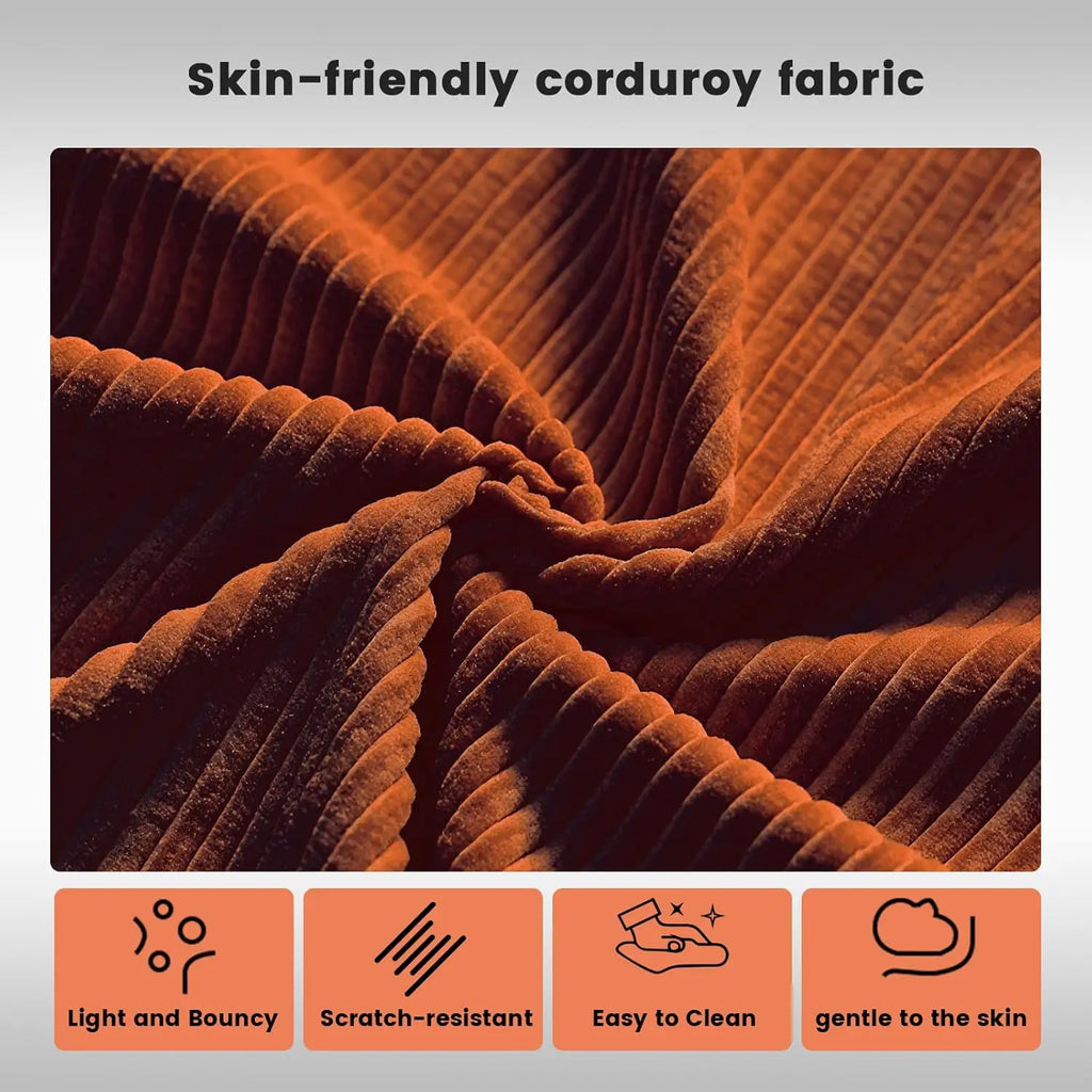 Combination Modular Sofa Living Room Folding Sofa Bed Convertable Corduroy Couch Floor Sleeper 4-in-1 Comfy Foldable Lazy