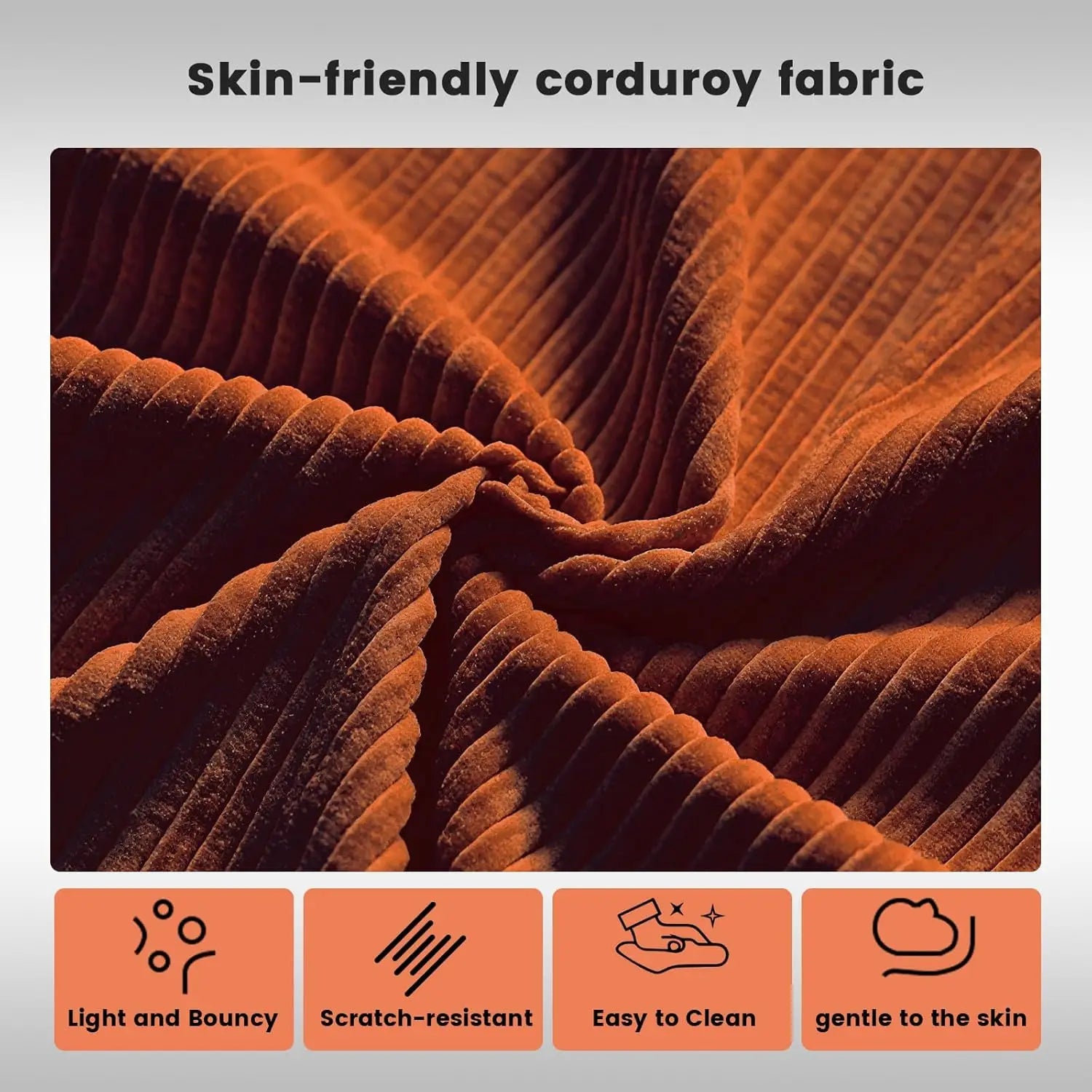 Combination Modular Sofa Living Room Folding Sofa Bed Convertable Corduroy Couch Floor Sleeper 4-in-1 Comfy Foldable Lazy