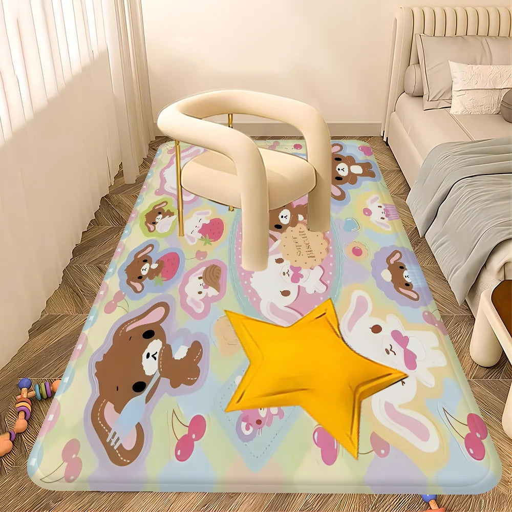 Sugarbunnies Anime Kawaii Entrance Door Mat Washable Non-Slip Living Room Sofa Chairs Area Mat Kitchen Welcome Doormat