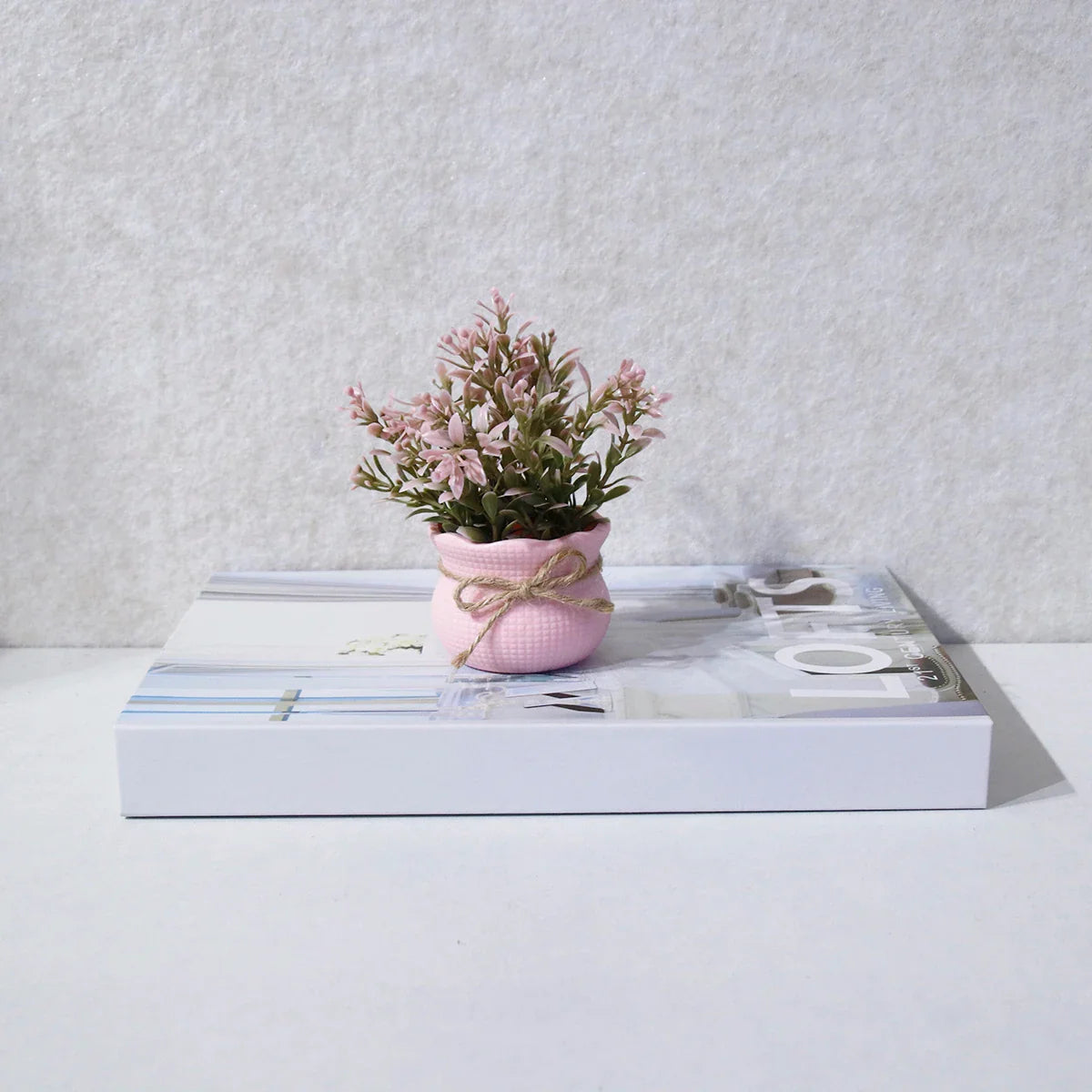 Mini Artificial Pink Series Flower Potted Plants, Home Decor Simulation Plants