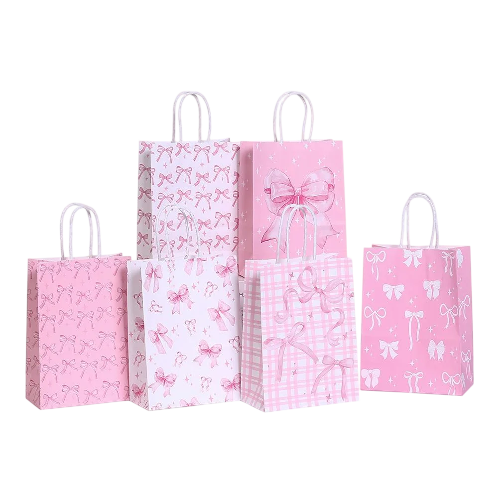Pink Bow Paper Baking Cups Cupcake Wrappers Bow Cupcake Toppers
