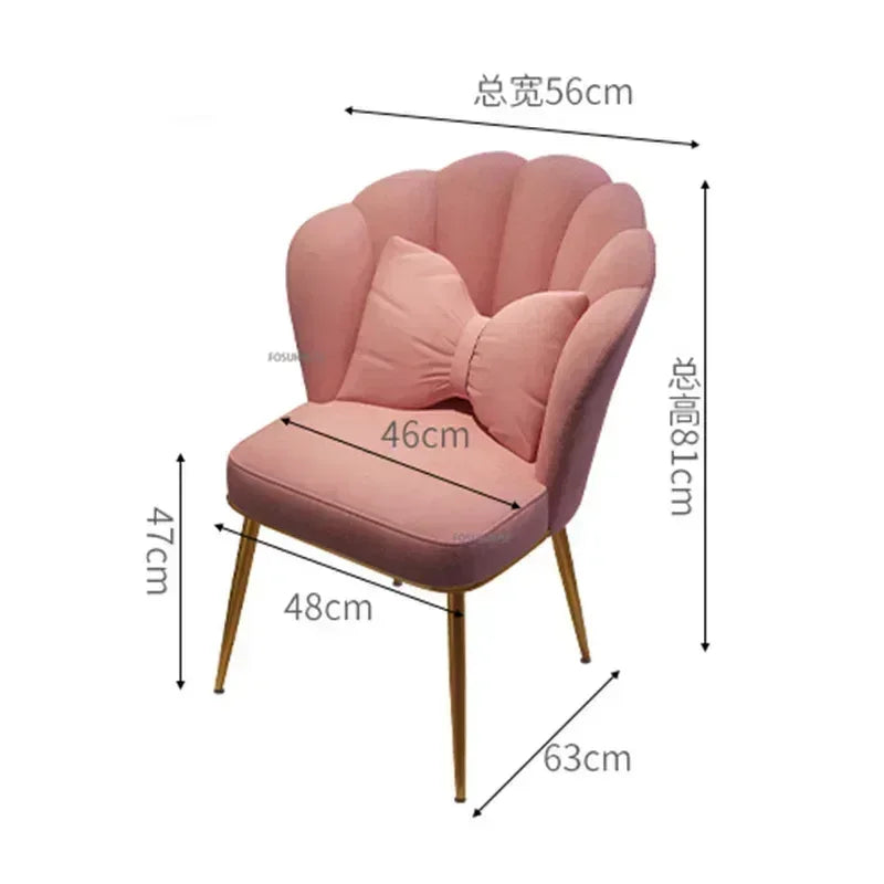 Minimalist Backrest Chair Makeup Stool Vanity Cute Light Luxury Dressing Table Modern Furniture