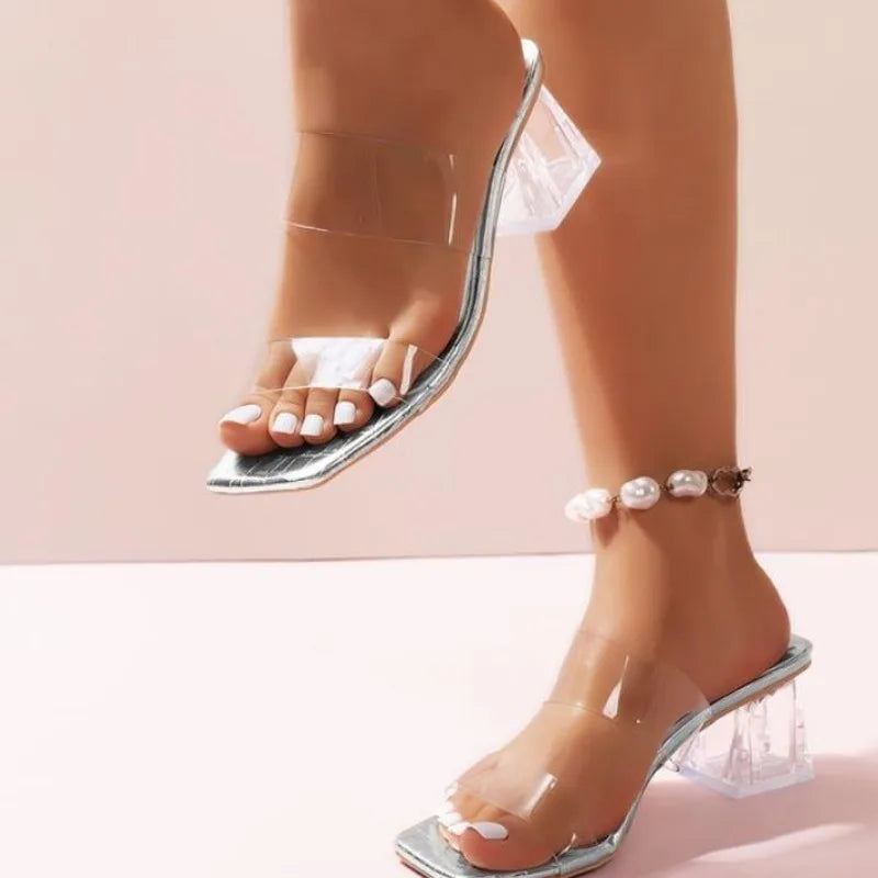 Women's Shoes - Summer Concise Slippers Square Toe Shallow Slippers High Quality Luxury Slippers