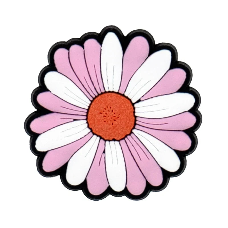 Plants Clog Charms Sunflower Mushroom Shoe Decoration Accessories Rosa Flower Shoe Charms Bamboo clips Jeans shoe buckle 1PCS