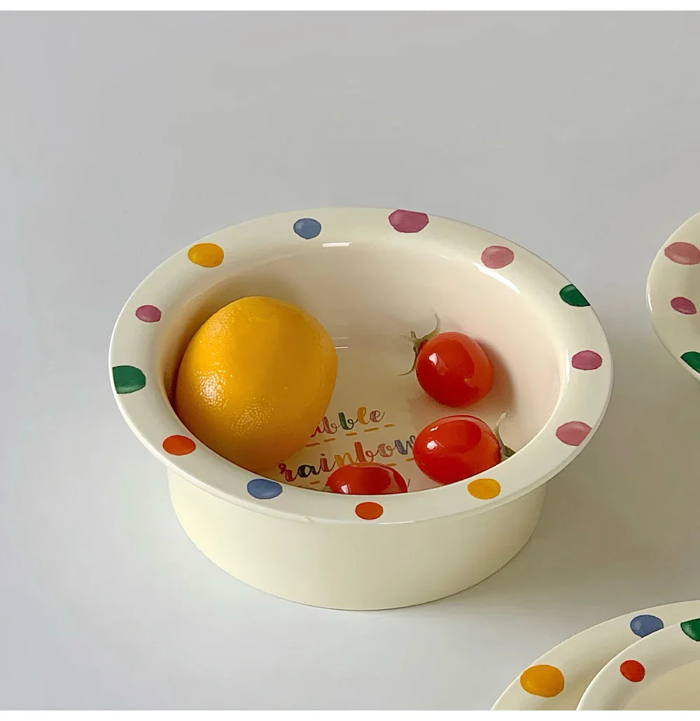 Colorful Dots Ceramic Porcelain m Tableware