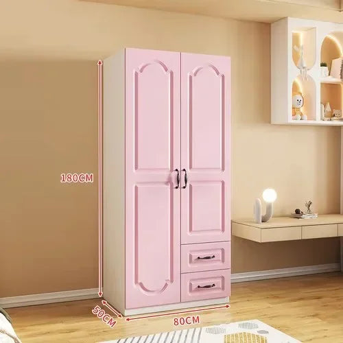 Two Door Wardrobe Clothing Organizer Style Wooden Wardrobe Summer Heavy Duty