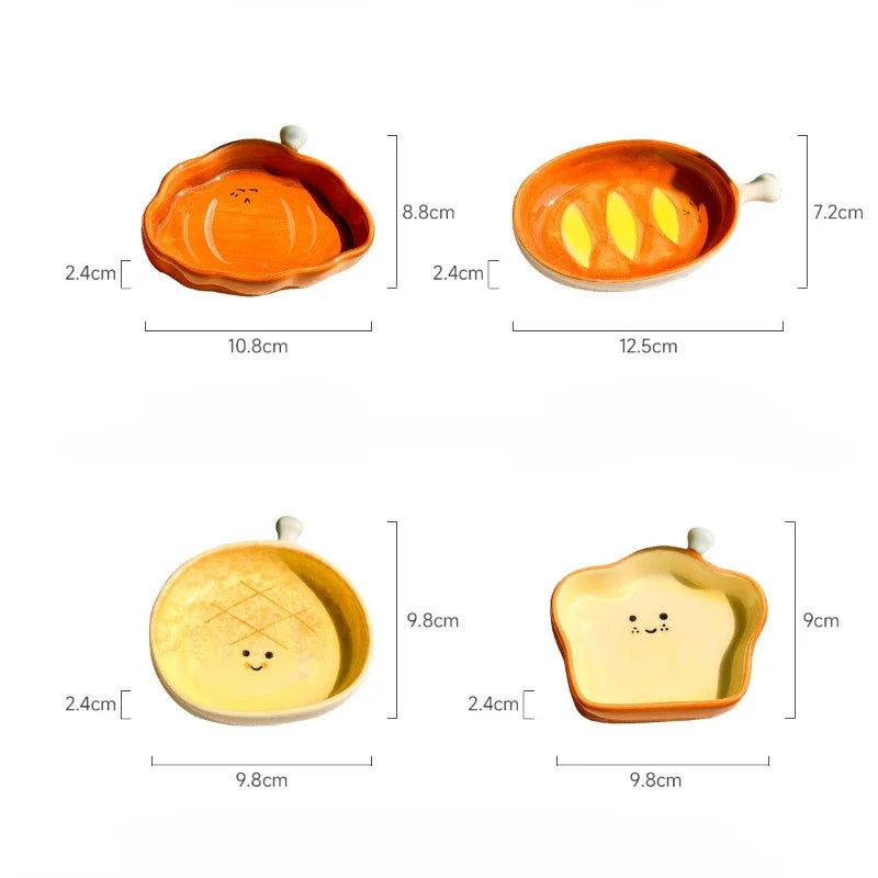 Croissant Plate Ceramic Seasoning Disc Creative Dipping Sauce Plate Cute Dessert Plate and Irregular-shaped Butterfly