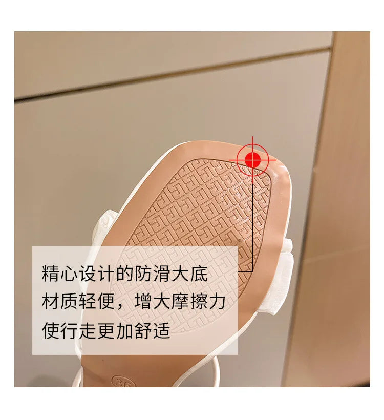 Elegant Women Crystal Summer Jelly Slippers Open Toe Clear High Heels